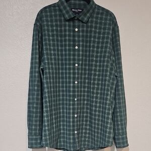 Mizzen+Main | Men's Leeward Classic Plaid Green Performance Casual Shirt L